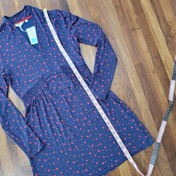 NWT Boden Betty Blue Red Star Jersey Tunic Dress Size 8 - Picture 8 of 9